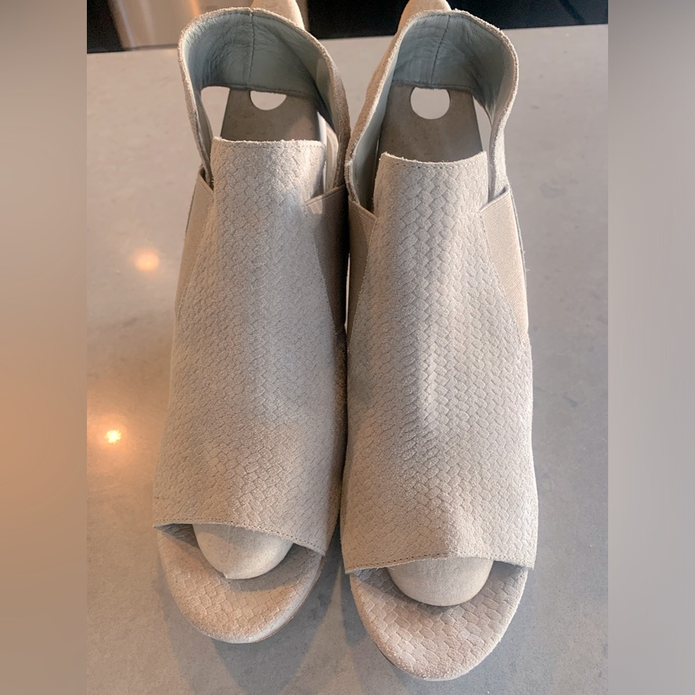 Eileen fisher suede wedge platform sandals
